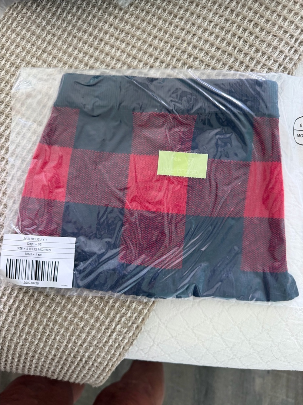 Janie and Jack girls 6 to 12 months Red and Black Buffalo Plaid Skirt nwt